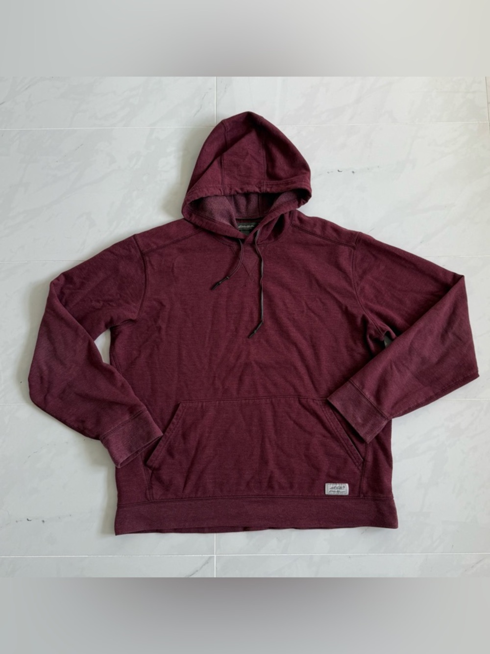 Eddie Bauer Men's Everyday Pullover Hoodie Maroon Fleece Sweatshirt